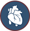 White heart illustration icon over a dark blue background